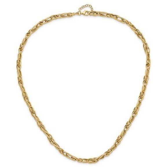 10K Polished Fancy Link Necklace: A Stylish and Versatile Accessory by Leslies - Picture 4 of 5